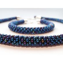 "Blue Jasmine" irizáló kék, francia kapcsos gömb fülbevaló M méret