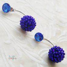 Királykék dupla gyöngy fülbevaló 