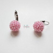 Rózsaszínű francia kapcsos fülbevaló