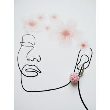 Rózsaszínű francia kapcsos fülbevaló