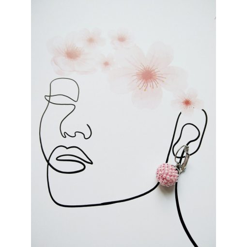 Rózsaszínű francia kapcsos fülbevaló