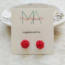 "Pipacsok" pipacsmintás apró gyöngyökből horgolt karkötő