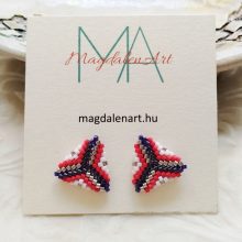 "Azték" mintás háromszög fülbevaló - piros